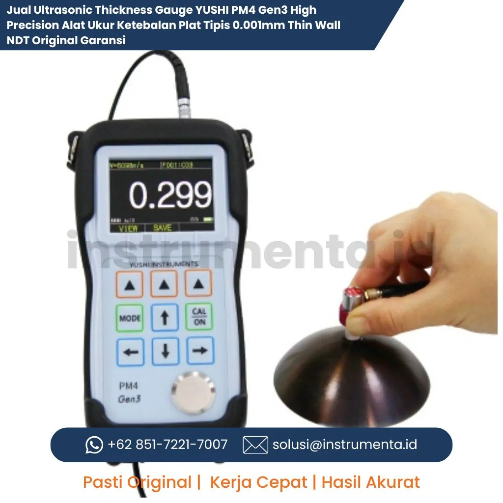 Jual Ultrasonic Thickness Gauge YUSHI PM4 Gen3 High Precision Alat Ukur Ketebalan Plat Tipis 0.001mm Thin Wall NDT Original Garansi